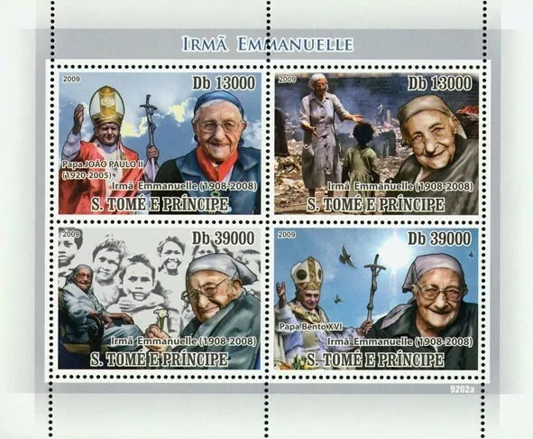 Sao Tome 2009 Popes Sister Emmanuelle  M/S MNH