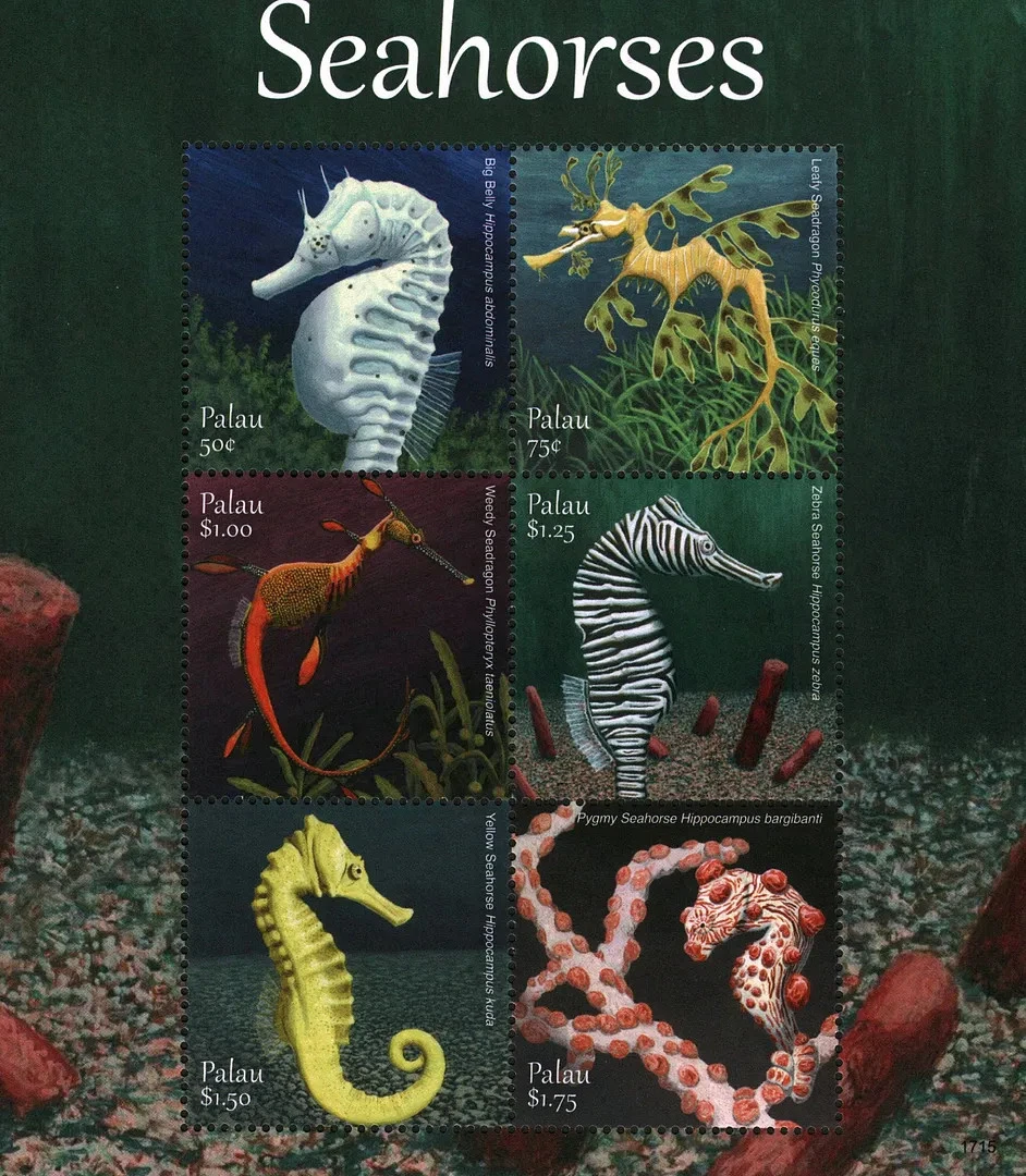 Palau 2017 Seahorses Marine Life M/S MNH