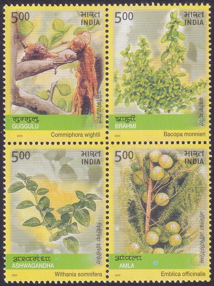 India 2003 Medicinal Plants Setenant MNH