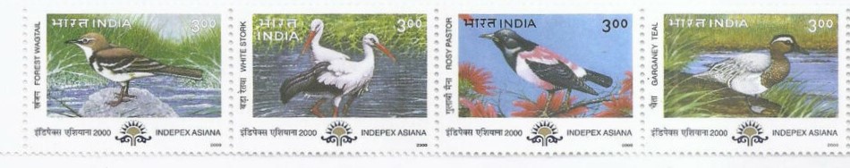 India 2000 Migratory Migratory Birds Horizontal Setenant MNH