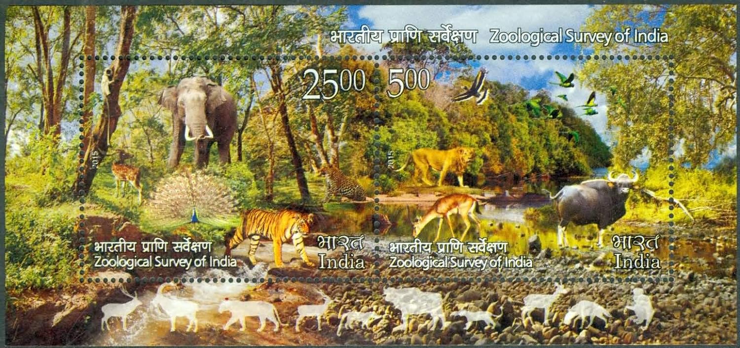 India 2015 Centenary of Zoological Miniature Sheet MNH
