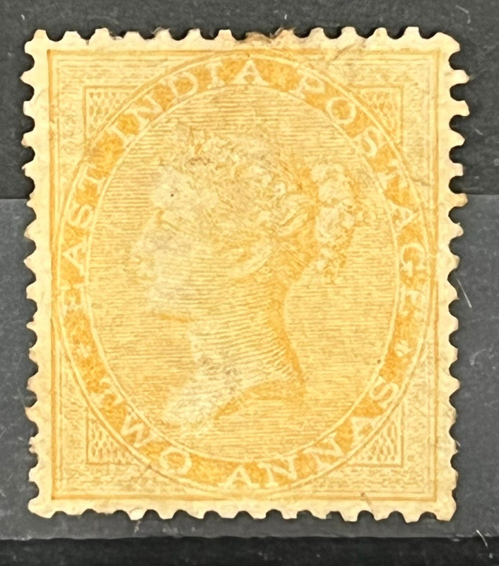 India 1856 QV East India NO WATERMARK SG 43 2as Yellow Mint SG Cat Val £1600