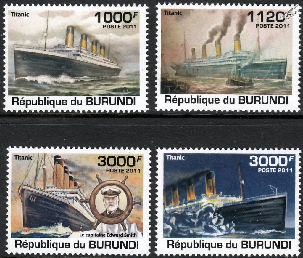 Burundi 2011 Centenary of Titanic Ship 4v Set MNH
