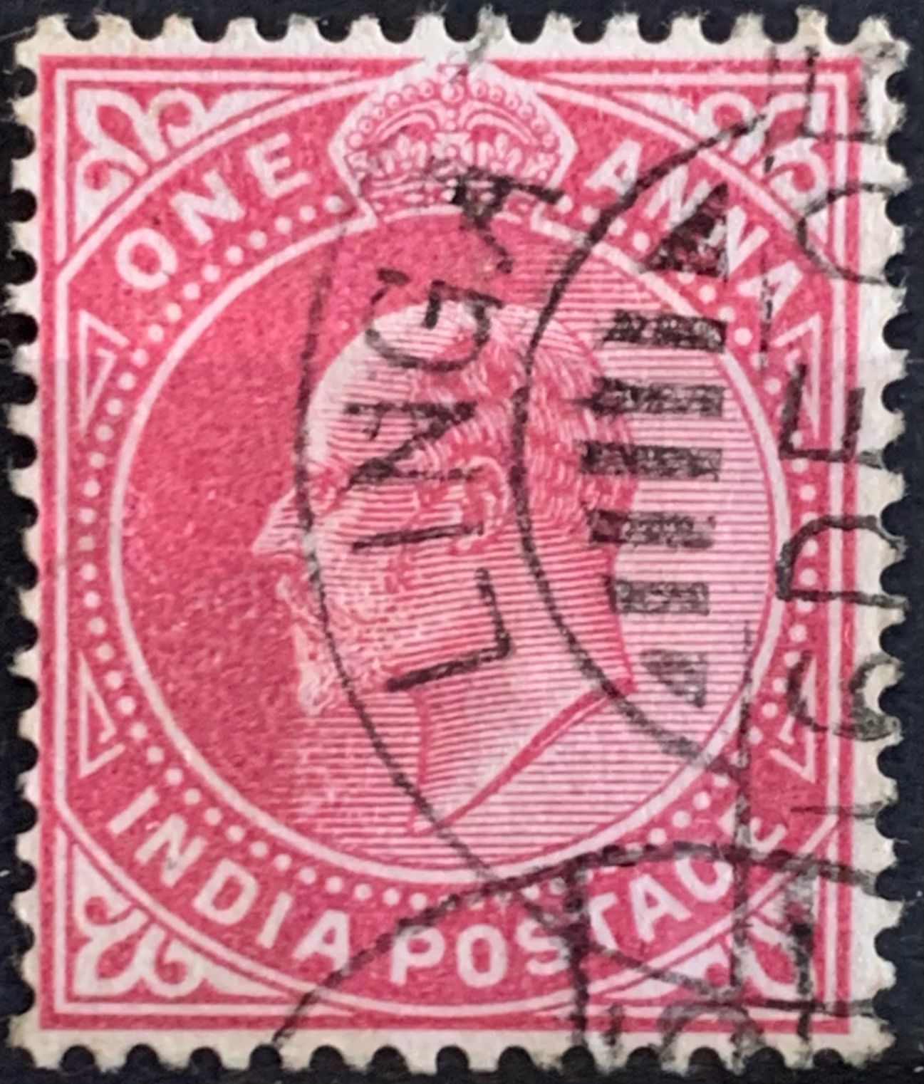 India 1902 KEVII 1a Used Abroad in LINGA Fine Cancelled