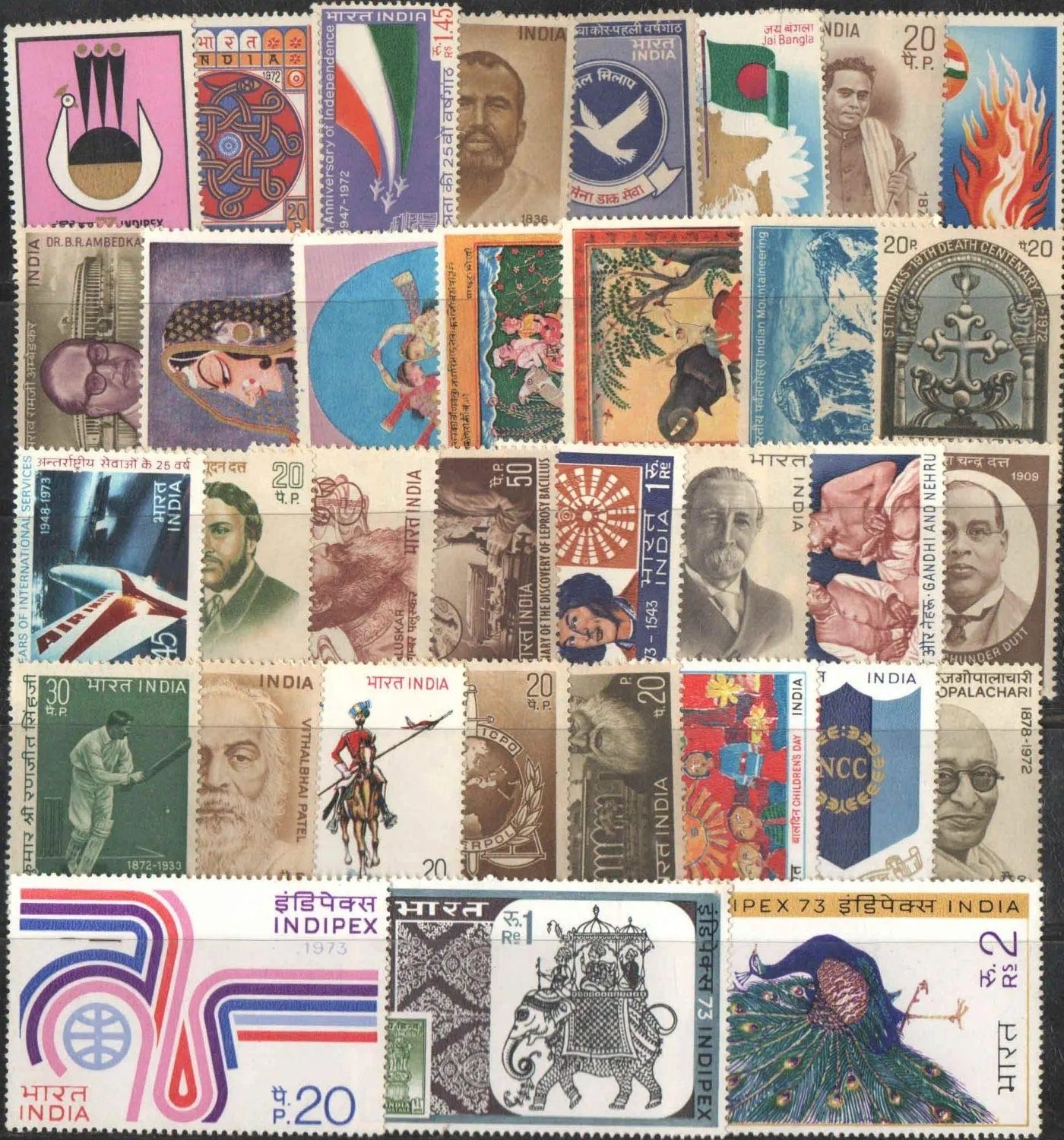 India 1973 Year Pack Complete Set MNH