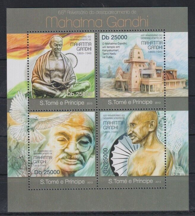 Sao Tome 2013 Mahatma Gandhi Stamps M/S MNH