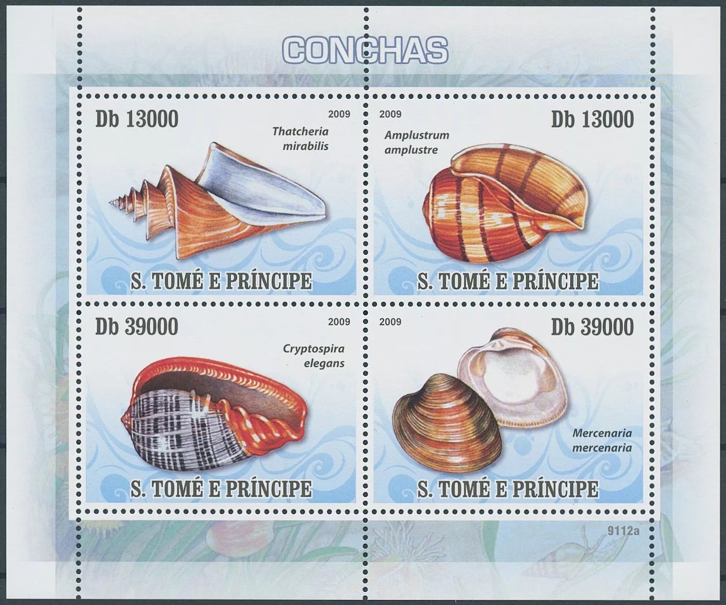 Sao Tome 2009 Sea shells  M/S MNH