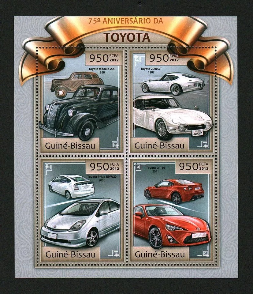 Guinea Bissau 2012 Toyota Cars M/S MNH