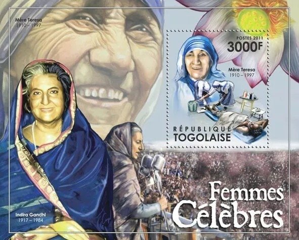 Togo 2011 Mother Teresa M/S MNH
