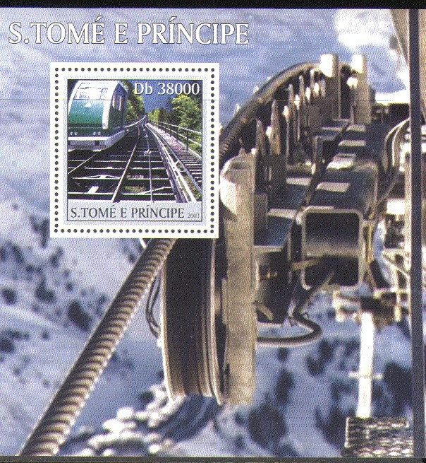 Sao Tome 2003 Train Stamp M/S MNH