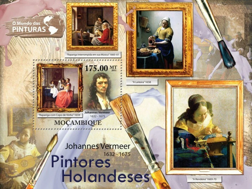 Mozambique 2011 Johannes Vermeer Paintings M/S MNH