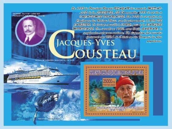 Guinee 2007 Jacques Fish M/S MNH