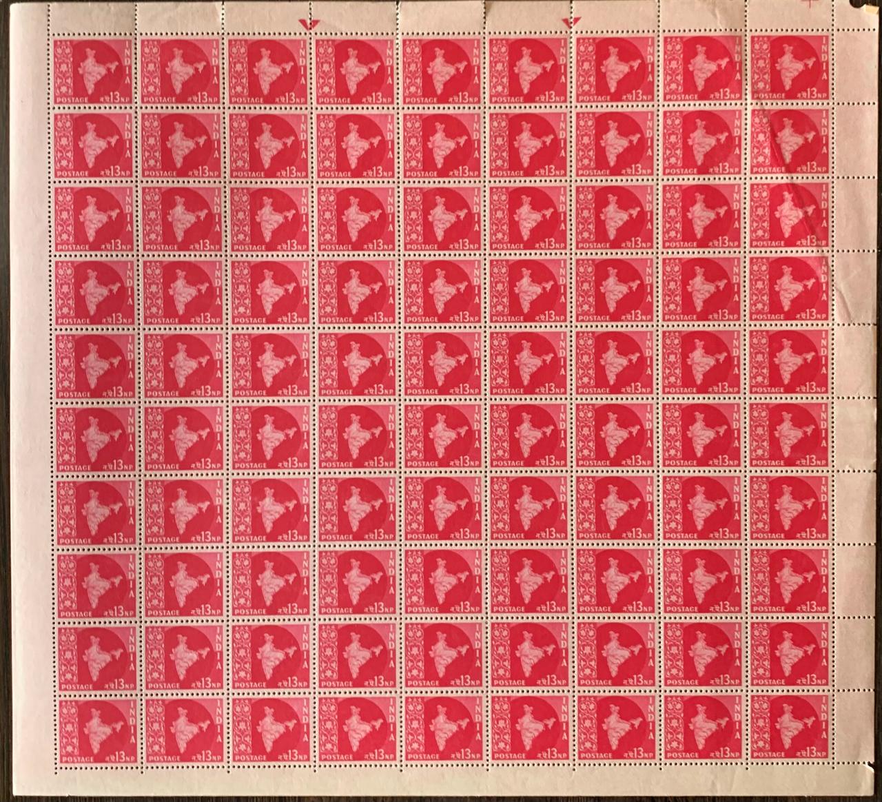 India Definitive 3rd Bright Carmine Red Full Sheet