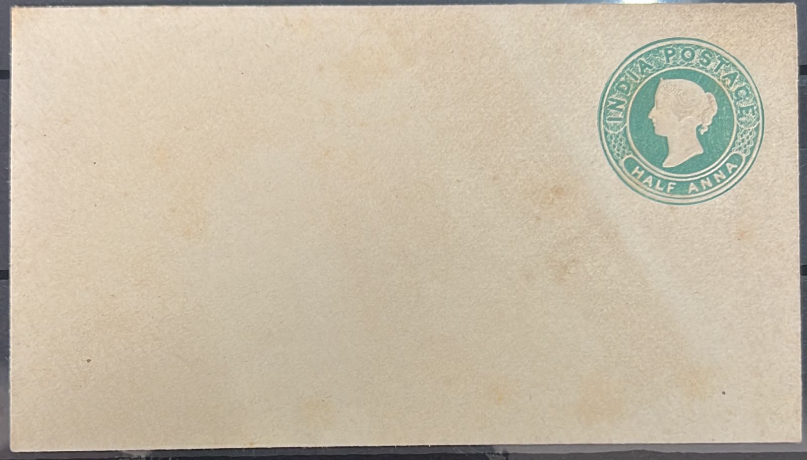 India 1883 QV Postal Stationary EN13 Half Annas Mint