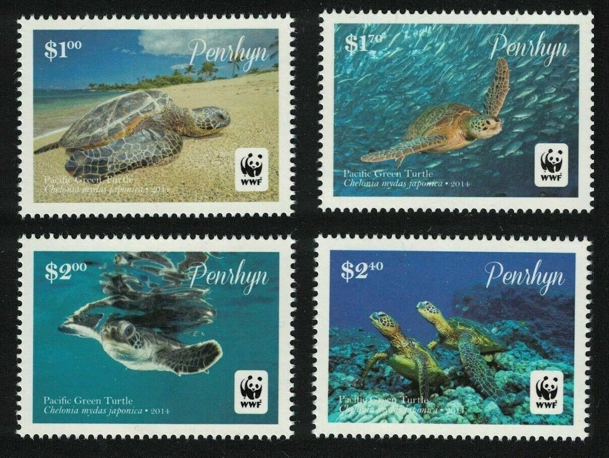 Penrhyn 2014 WWF Pacific Green Turtle 4v Set MNH