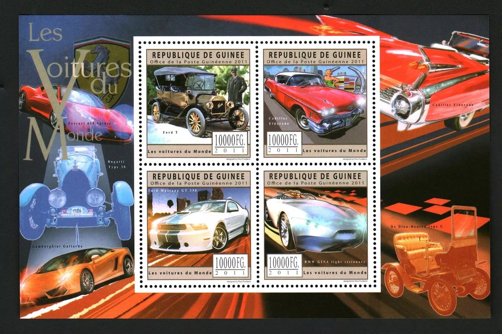 Guinee 2011 Cars Of The World M/S HMN