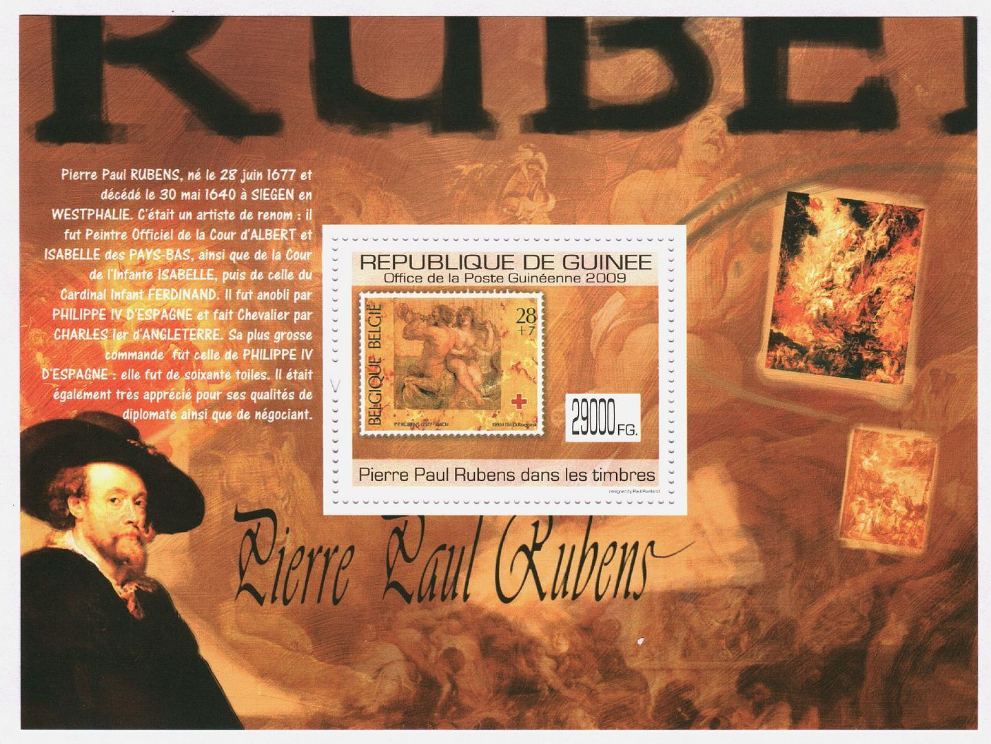 Guinee 2009 Pierre Paul Rubens Art Painting  M/S MNH