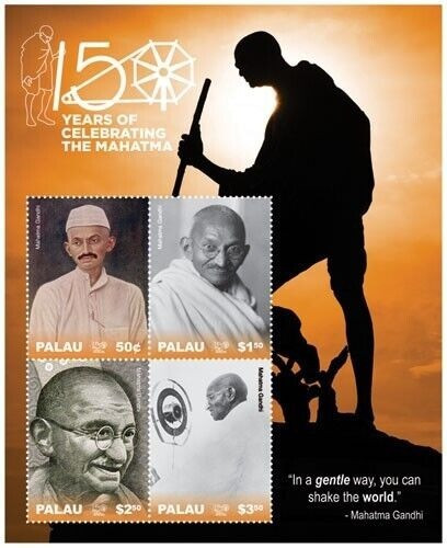 Palau 2019 150 Years Of Celebrating Mahatma Gandhi Stamps M/S MNH