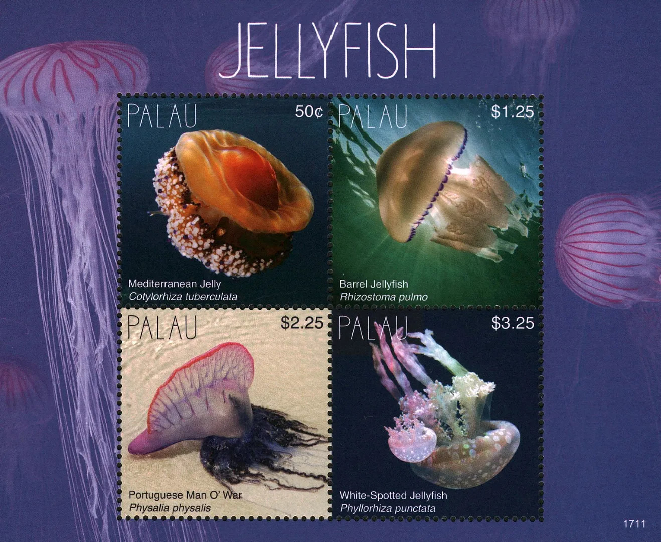 Palau 2017 Jellyfish Marine Life M/S MNH -
