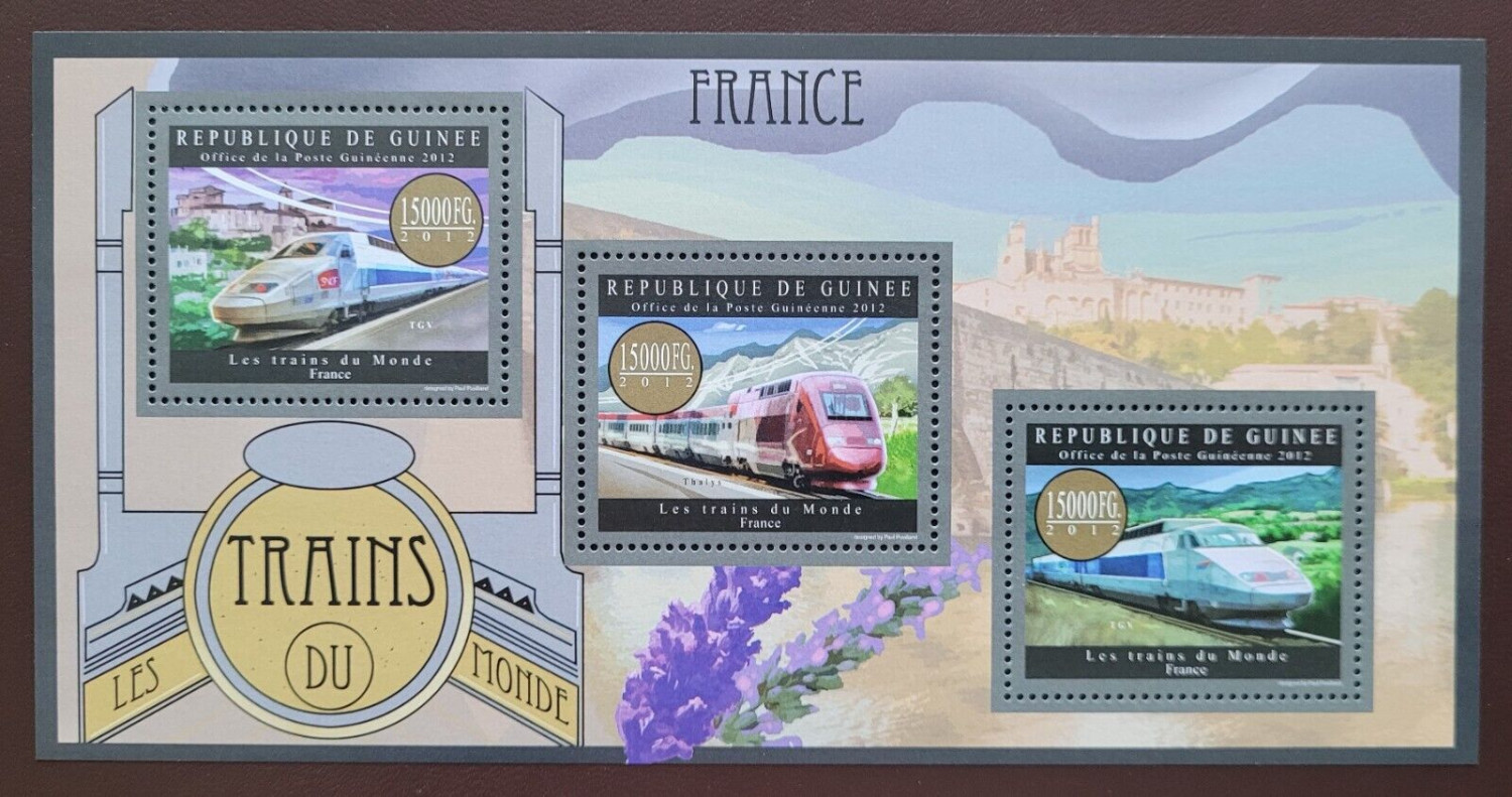 Guinee 2012 Trains of France  M/S MNH