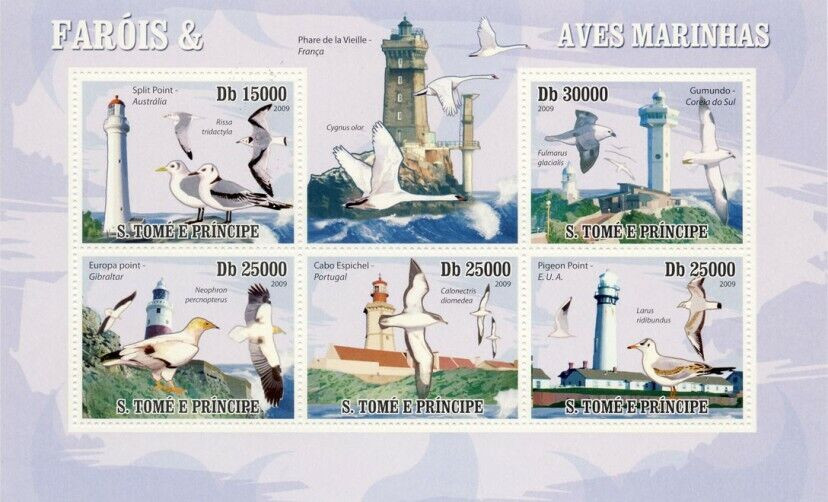 Sao Tome 2009 Lighthouses & Birds of sea Stamp M/S MNH