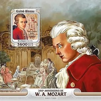 Guinea Bissau 2016 W. A. Mozart M/S MNH