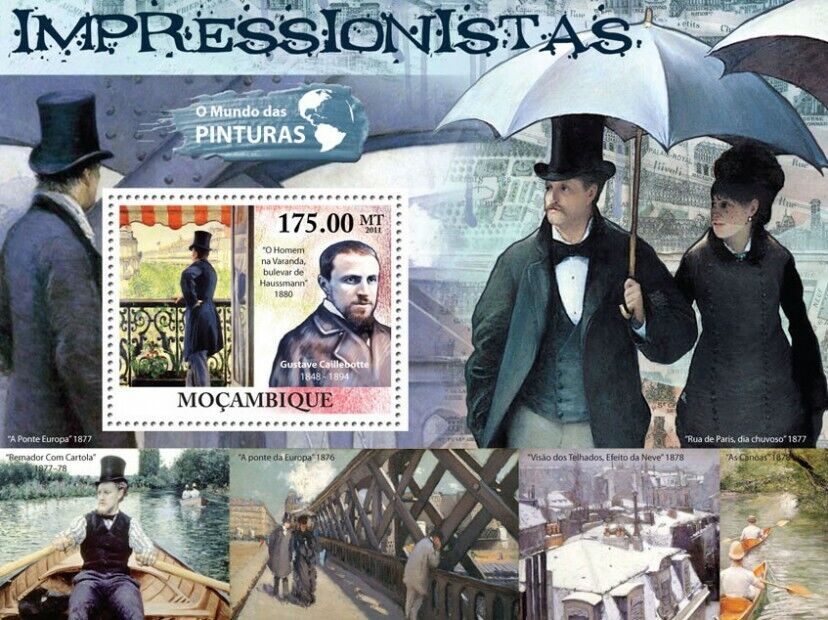 Mozambique 2011 Impressionists Gustave Caillebotte M/S MNH