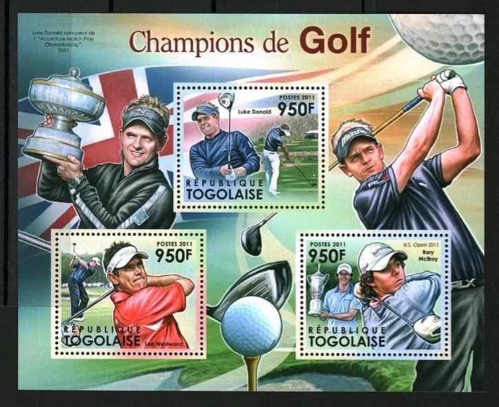 Togo 2011 Champion Of Golf Stamps M/S MNH