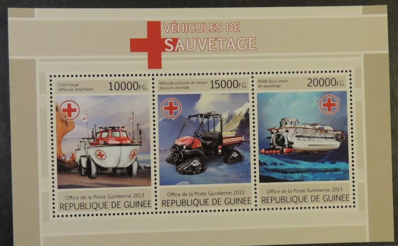 Guinee 2013 Rescue Vehicles Red Cross M/S MNH