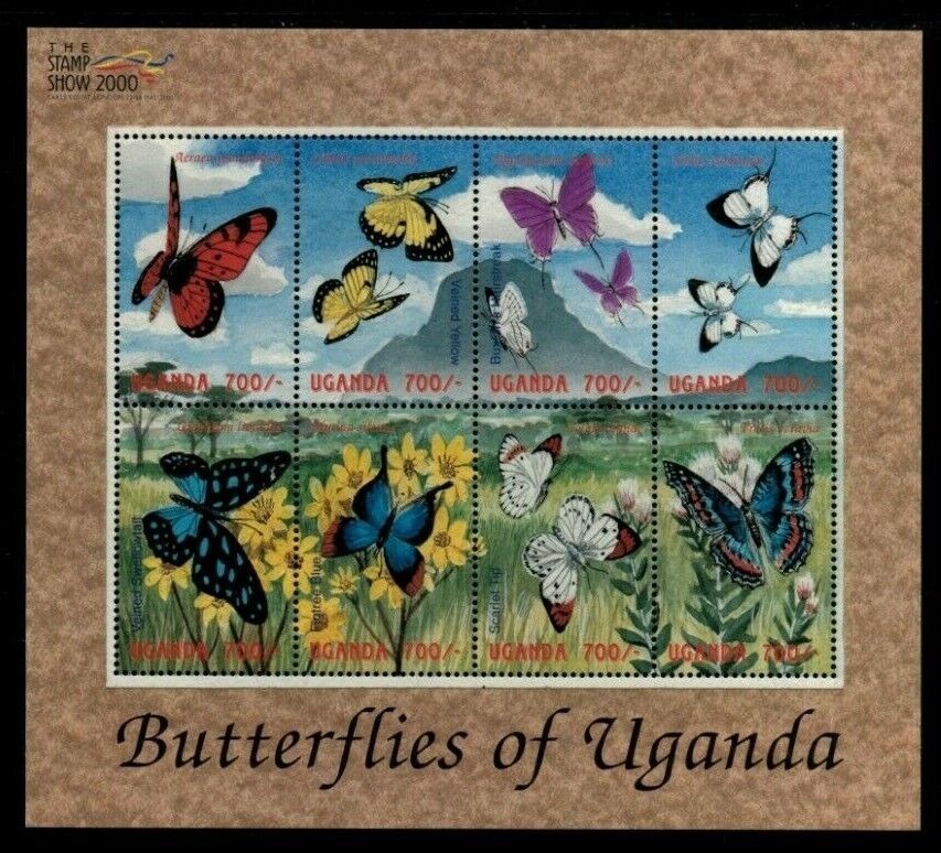 Uganda 2000 Butterflies Stamps M/S MNH