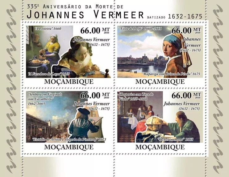 Mozambique 2010 Johannes Vermeer M/S MNH