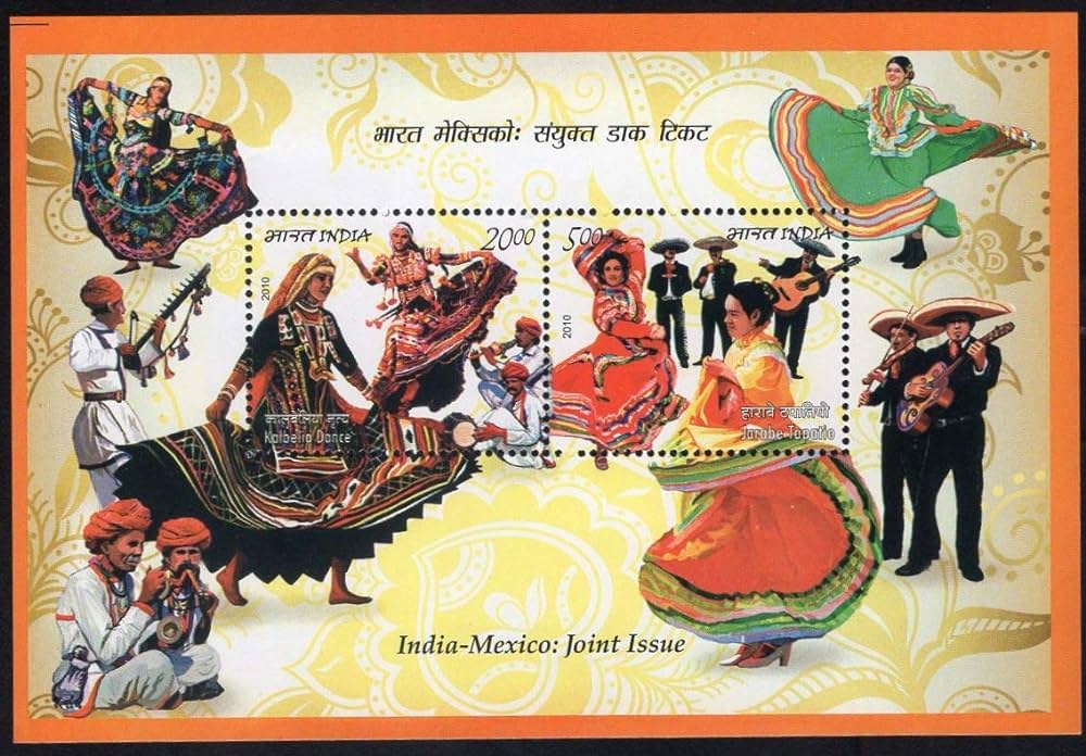 India 2010 60th Anniv. of India Mexico Dances Miniature Sheet MNH