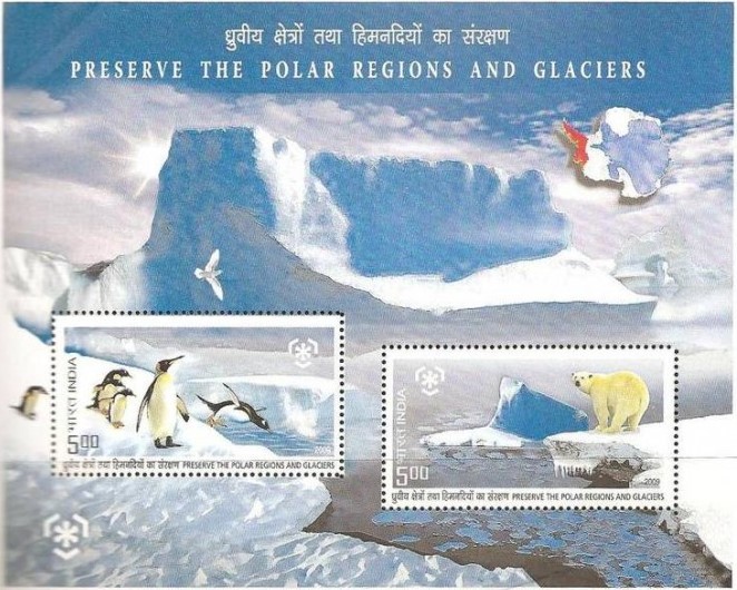 India 2009 Preserve the Polar Regions and Glaciers Miniature Sheet MNH