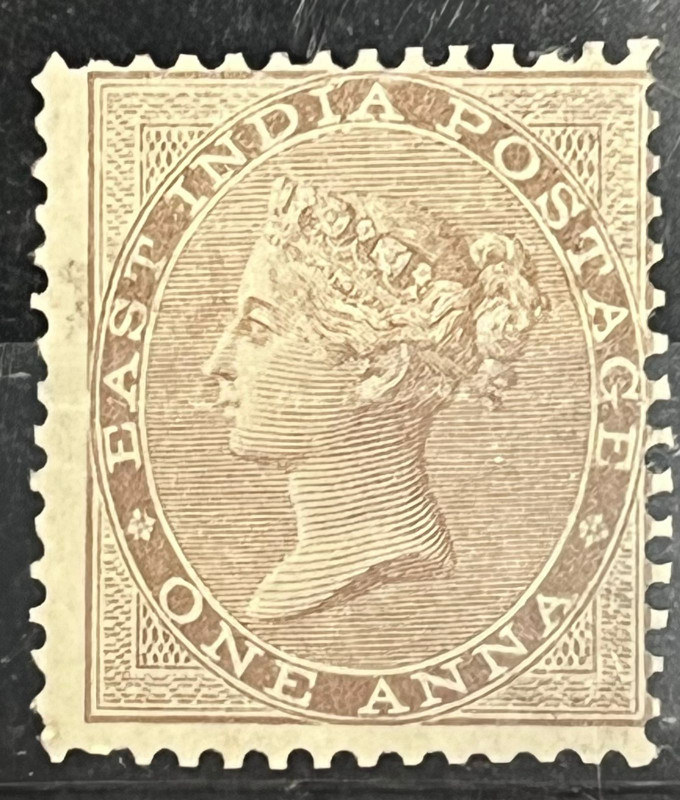 India 1856 QV East India NO WATERMARK SG 40 1a Deep Brown Mint SG Cat Val £180