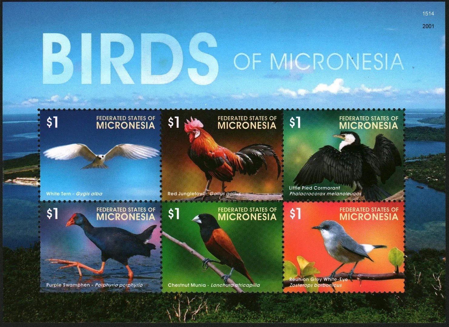 Micronesia 2015 Birds M/S MNH -