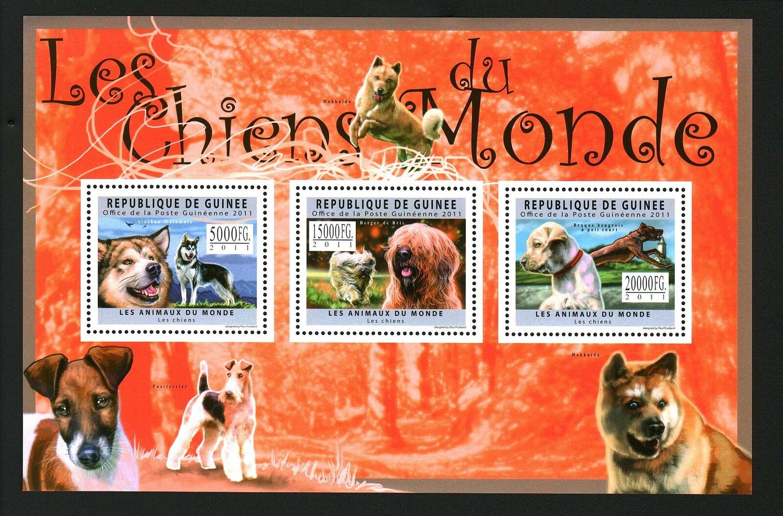 Guinee 2011 Dogs M/S MNH