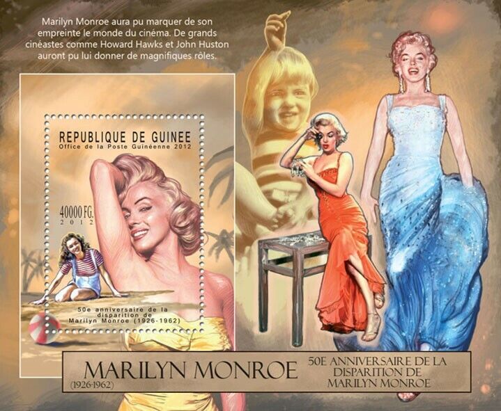 Guinee 2012 Marilyn Monroe M/S MNH