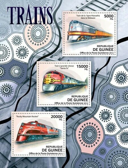 Guinee 2012 Trains M/S MNH