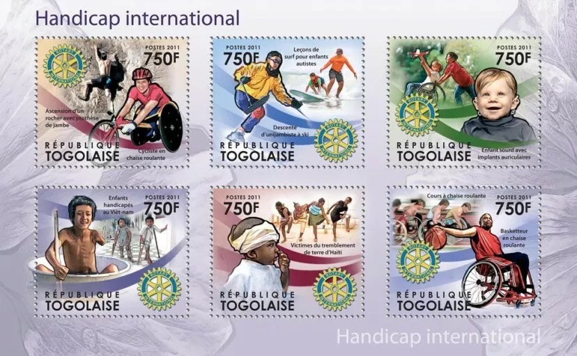 Togo 2011 Handicap International Stamps M/S MNH