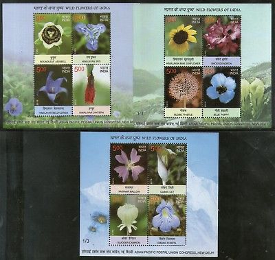 India 2013 Wild Flowers Miniature Sheet MNH