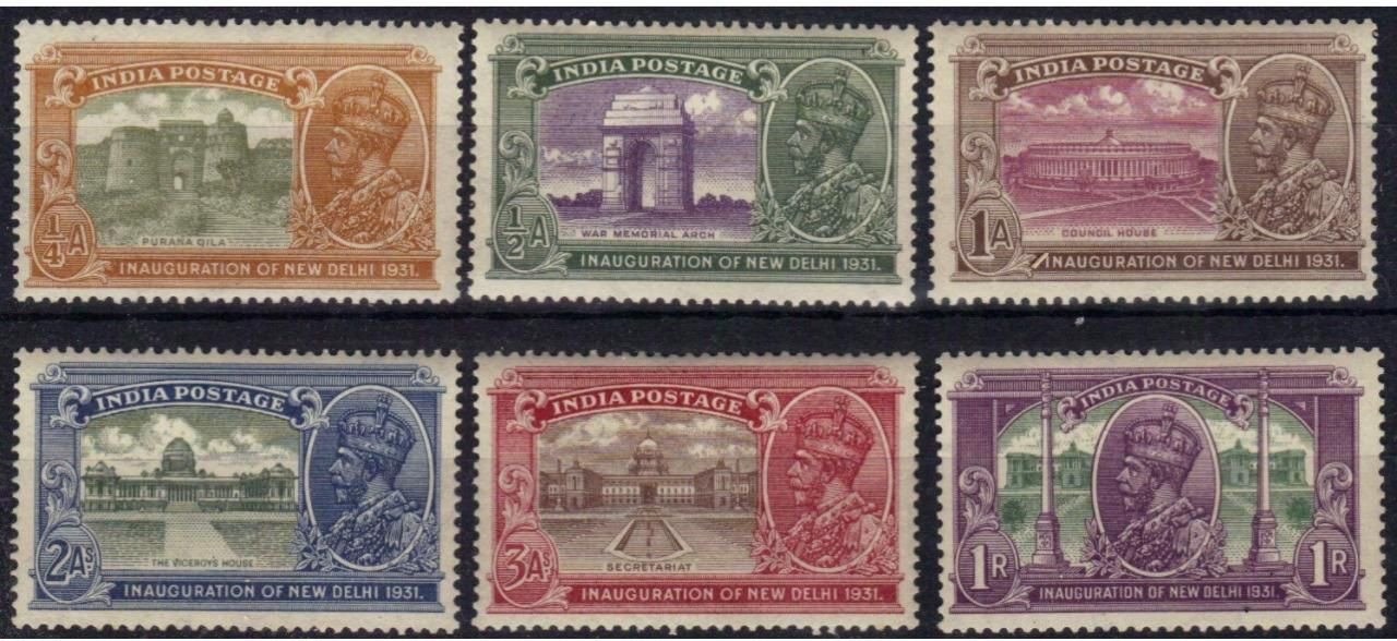 India 1931 KGV New Delhi Inauguration Complete set of 6 Mint, Perfect Condition Catalog Value 3500/-