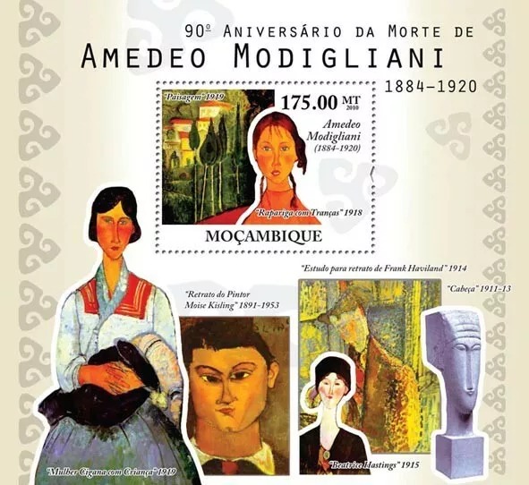 Mozambique 2010 Amedeo Modigliani B M/S MNH