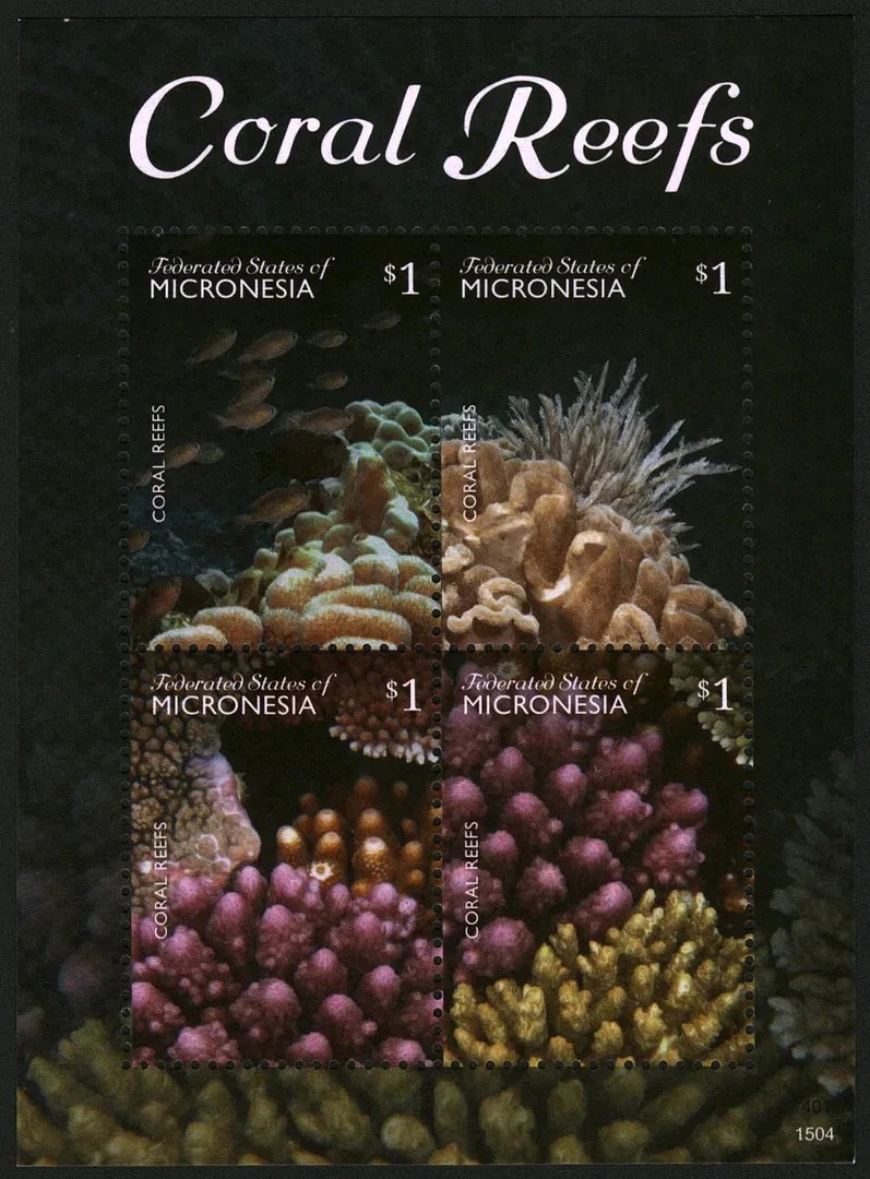 Micronesia 2015 Coral Reef Marine Life M/S MNH Stamp