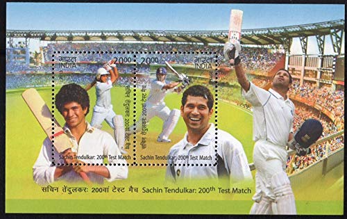 India 2013 Sachin Tendulkar 200th Test Match Miniature Sheet MNH
