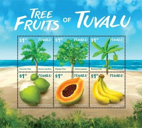 Tuvalu 2015 Fruits Flowers M/S MNH  Stamp