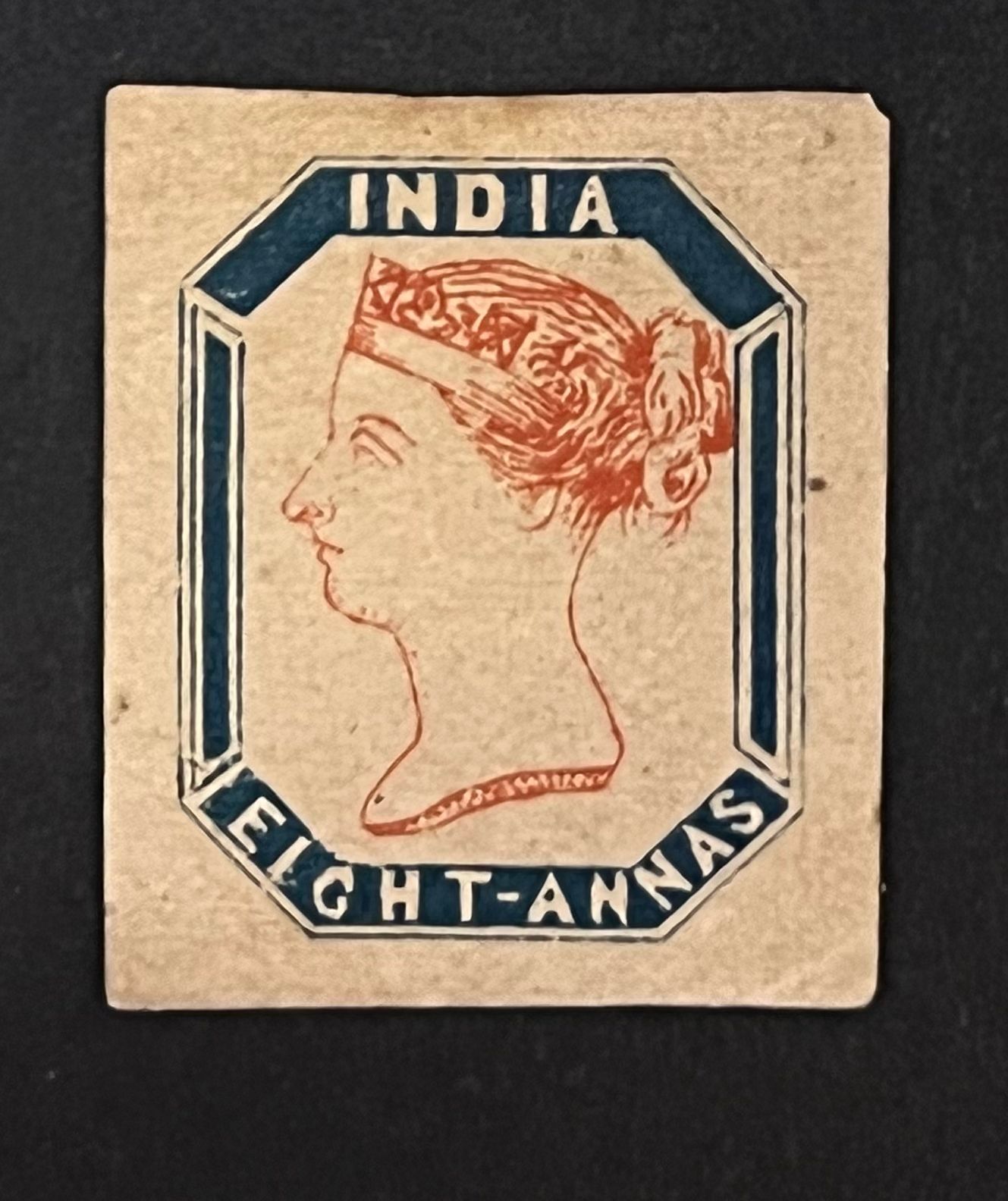 India 1854 QV Eight Annas Essay Rare