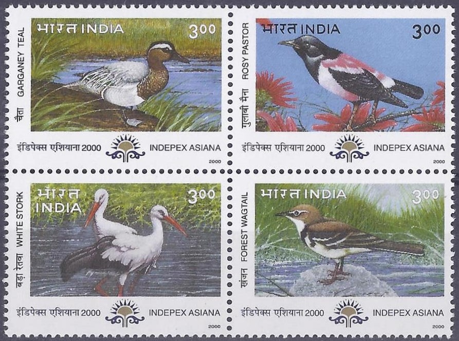 India 2000 Migratory Migratory Birds Setenant MNH