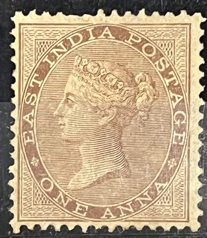 India 1856 QV East India NO WATERMARK SG 39 1a Brown Mint SG Cat Val £90