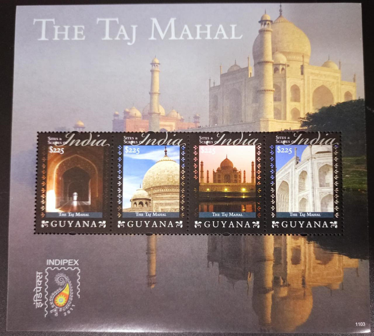 Guyana The Taj Mahal Indipex M/S MNH