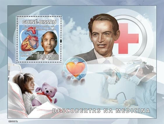 Guinea Bissau 2008 Christiaan Barnard Medicine Red Cross Stamps M/S MNH